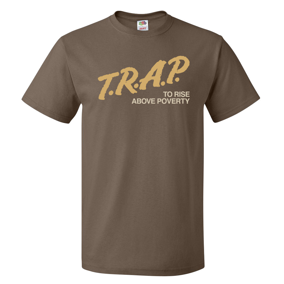 Mushroom Muslin 97s T Shirt | Trap To Rise Above Poverty, Chocolate