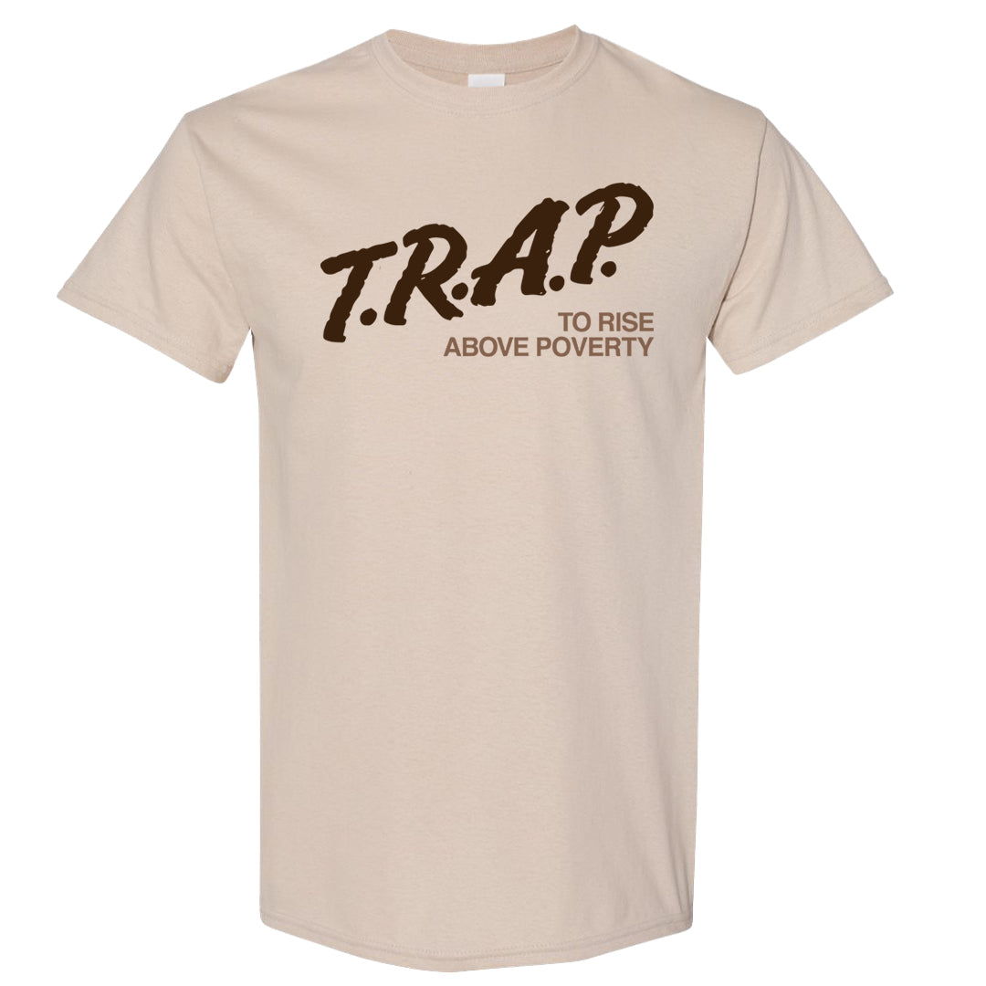 Mushroom Muslin 97s T Shirt | Trap To Rise Above Poverty, Sand