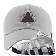 Summit White Rosewood More Uptempos Dad Hat | All Seeing Eye, Light Gray