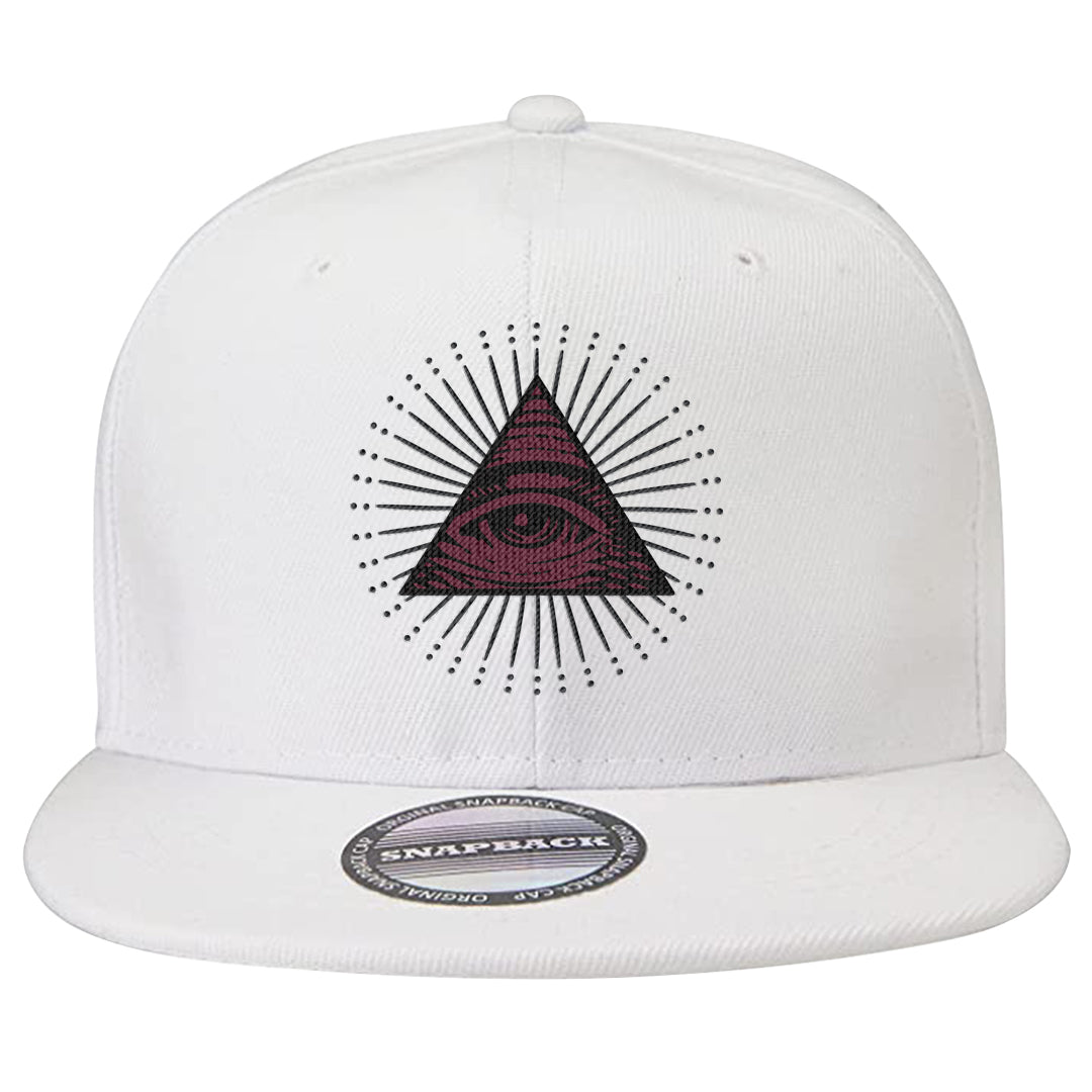Summit White Rosewood More Uptempos Snapback Hat | All Seeing Eye, White