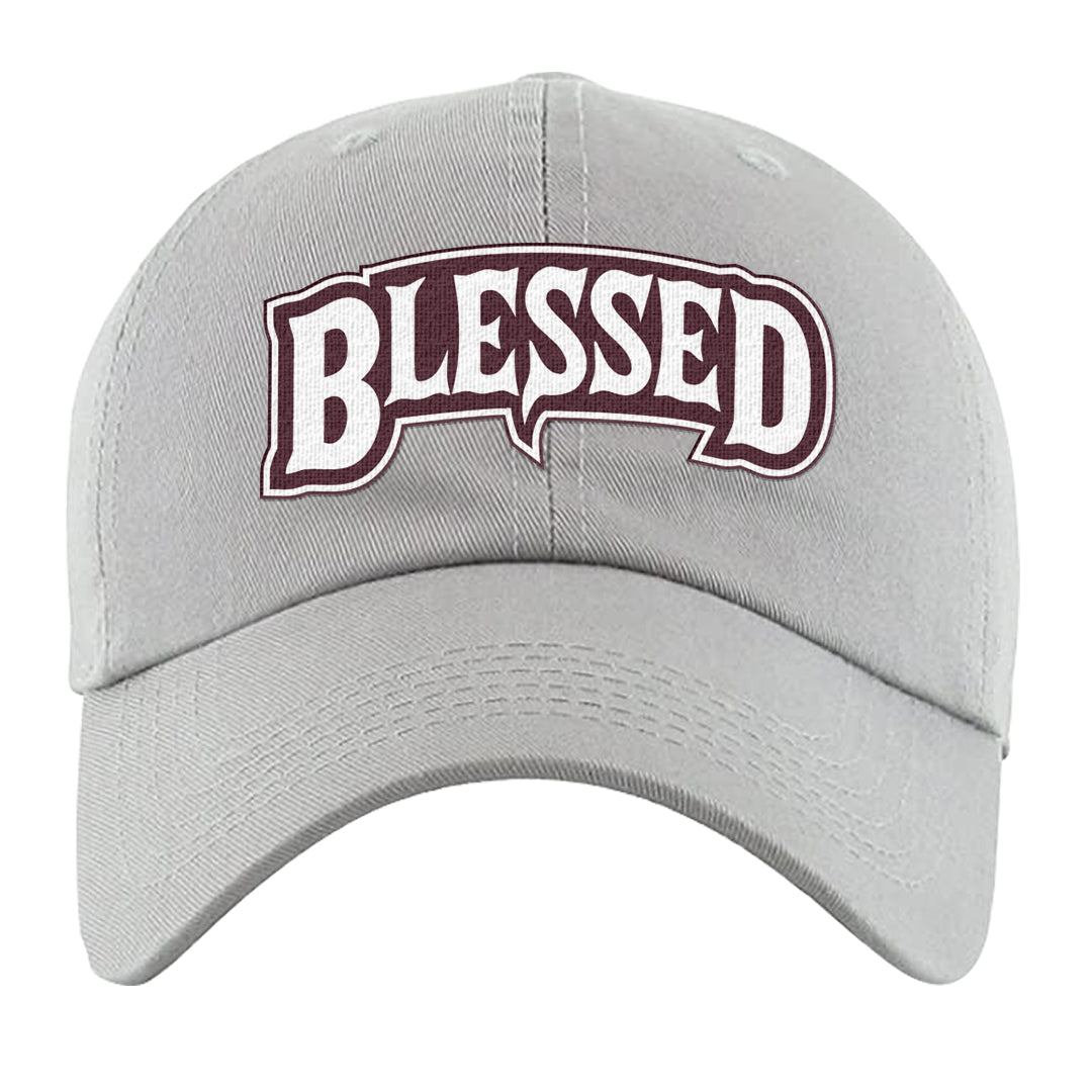 Summit White Rosewood More Uptempos Dad Hat | Blessed Arch, Light Gray