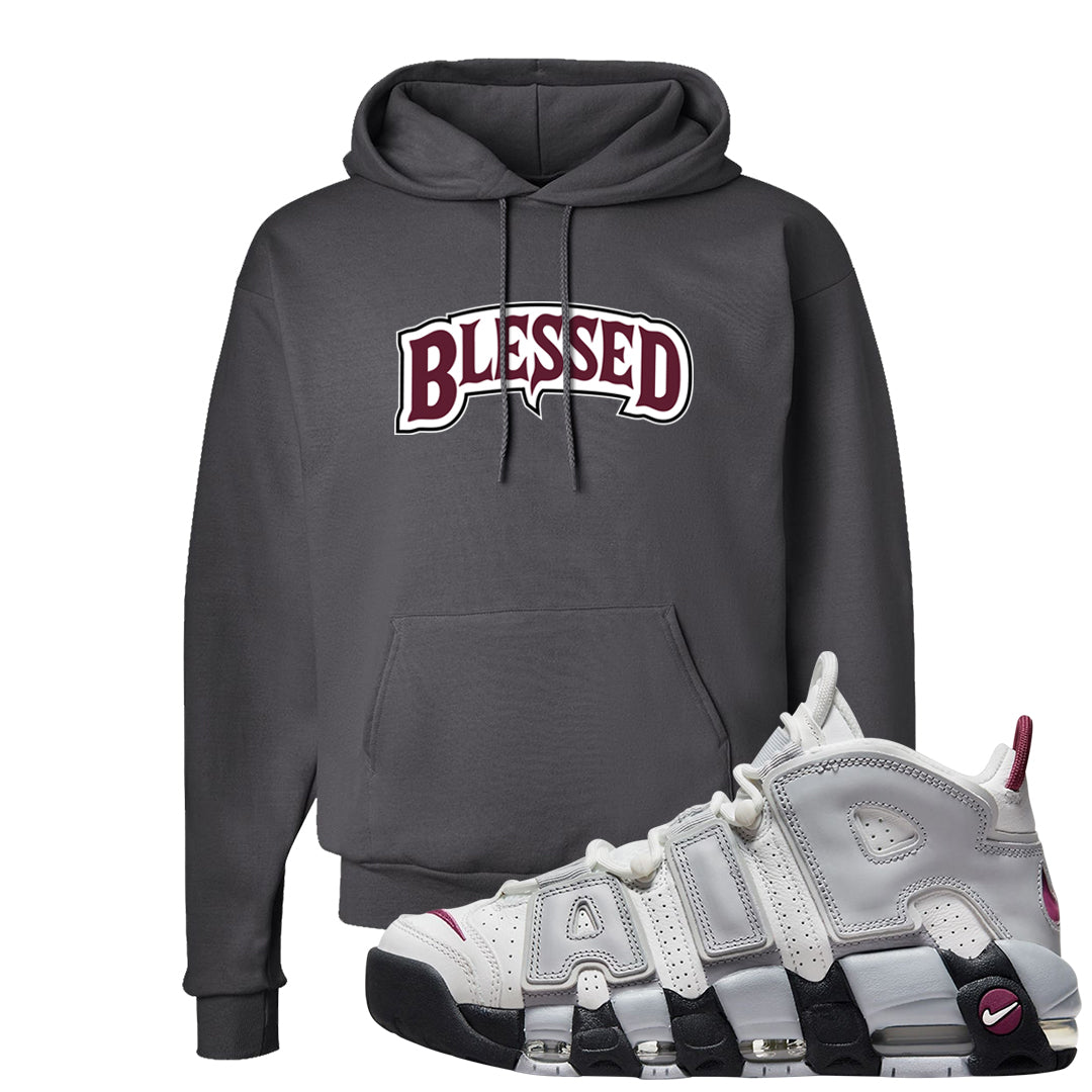 Summit White Rosewood More Uptempos Hoodie | Blessed Arch, Smoke Grey