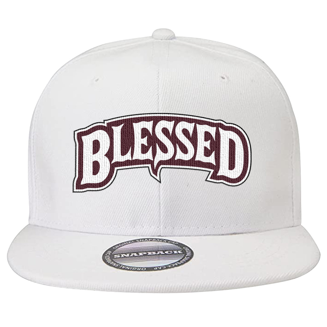 Summit White Rosewood More Uptempos Snapback Hat | Blessed Arch, White