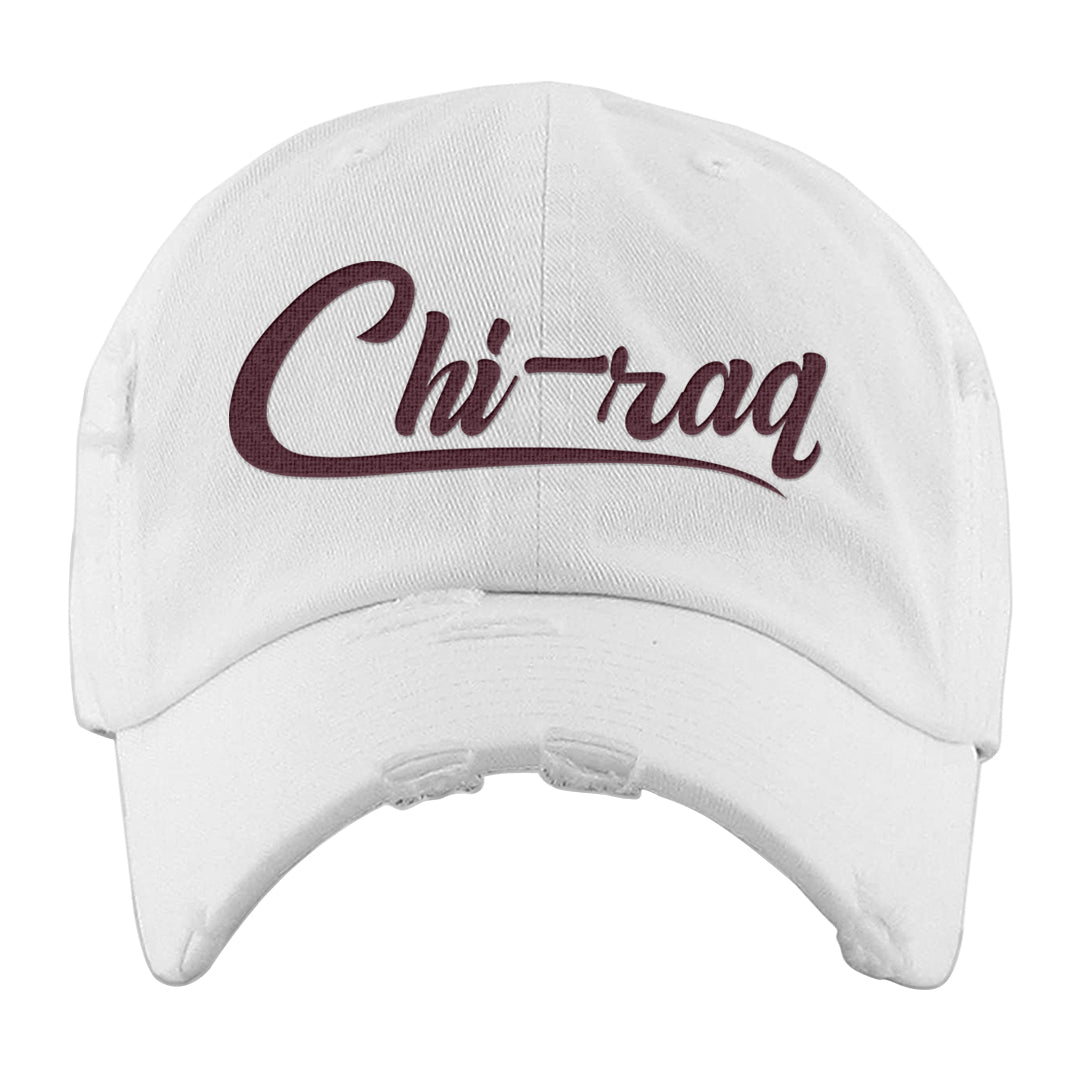 Summit White Rosewood More Uptempos Distressed Dad Hat | Chiraq, White