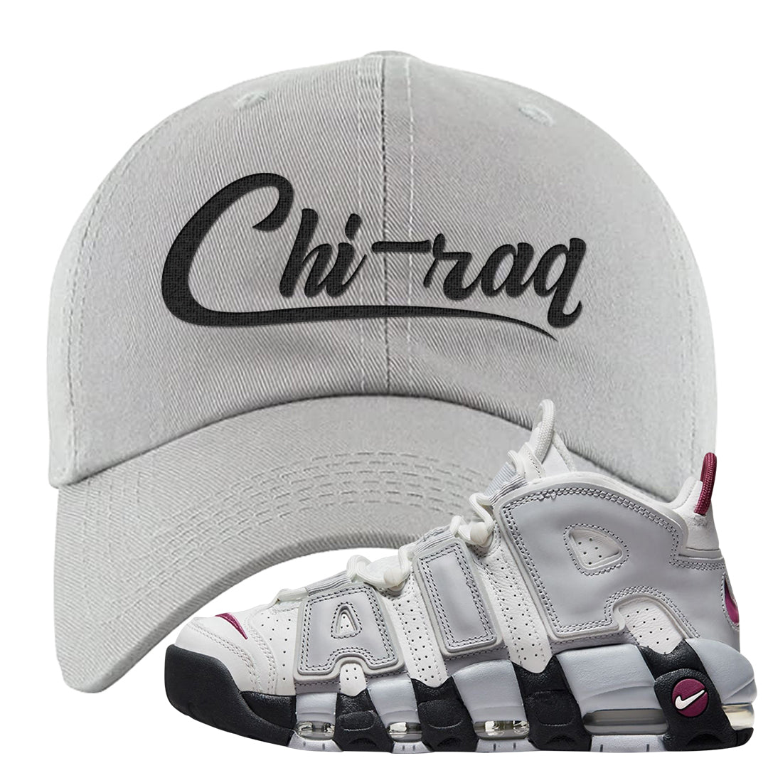 Summit White Rosewood More Uptempos Dad Hat | Chiraq, Light Gray
