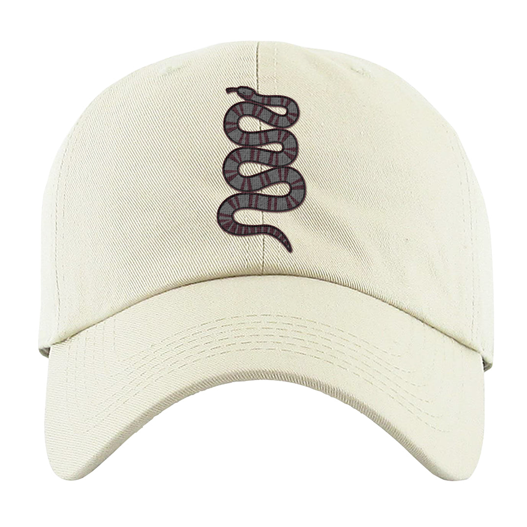 Summit White Rosewood More Uptempos Dad Hat | Coiled Snake, White
