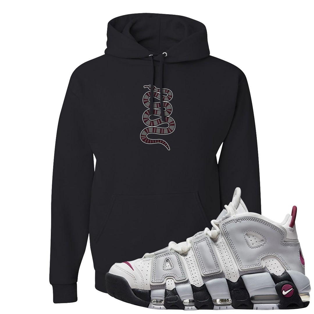 Summit White Rosewood More Uptempos Hoodie | Coiled Snake, Black