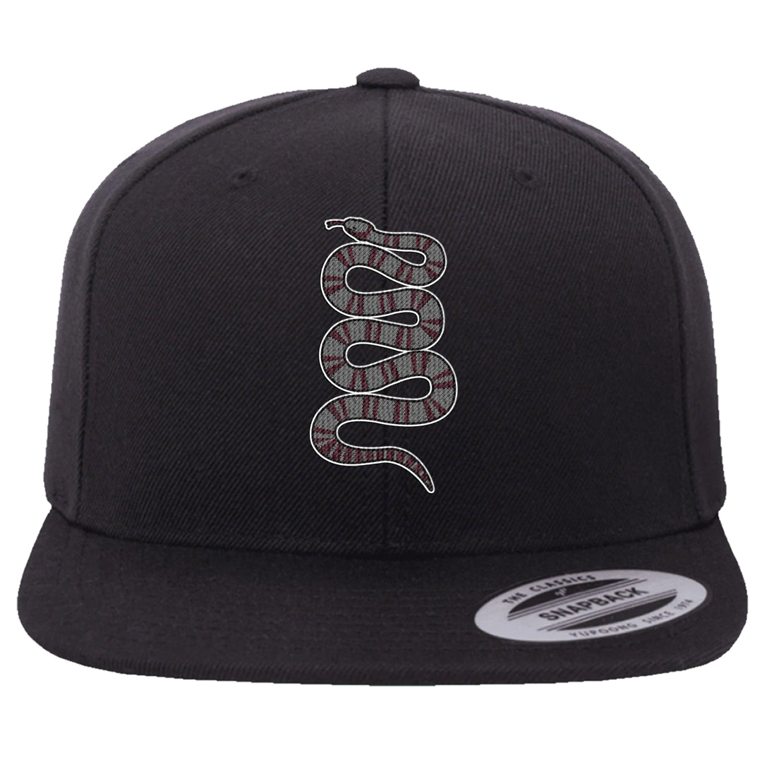 Summit White Rosewood More Uptempos Snapback Hat | Coiled Snake, Black