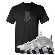 Summit White Rosewood More Uptempos T Shirt | Coiled Snake, Black