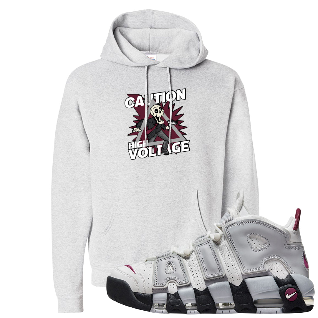 Summit White Rosewood More Uptempos Hoodie | Caution High Voltage, Ash