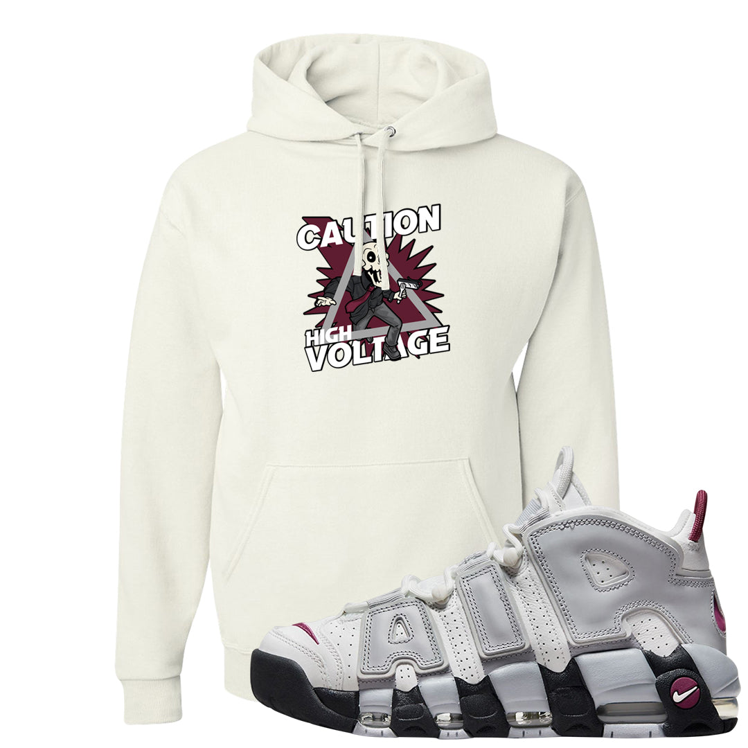 Summit White Rosewood More Uptempos Hoodie | Caution High Voltage, White