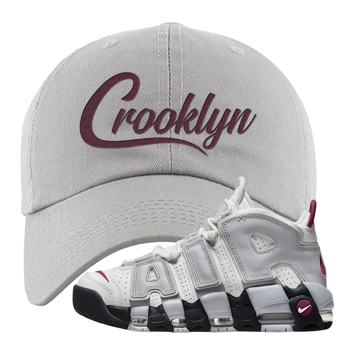 Summit White Rosewood More Uptempos Dad Hat | Crooklyn, Light Gray
