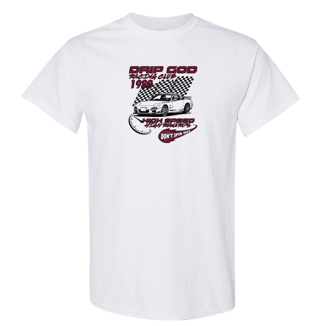 Summit White Rosewood More Uptempos T Shirt | Drip God Racing Club, White