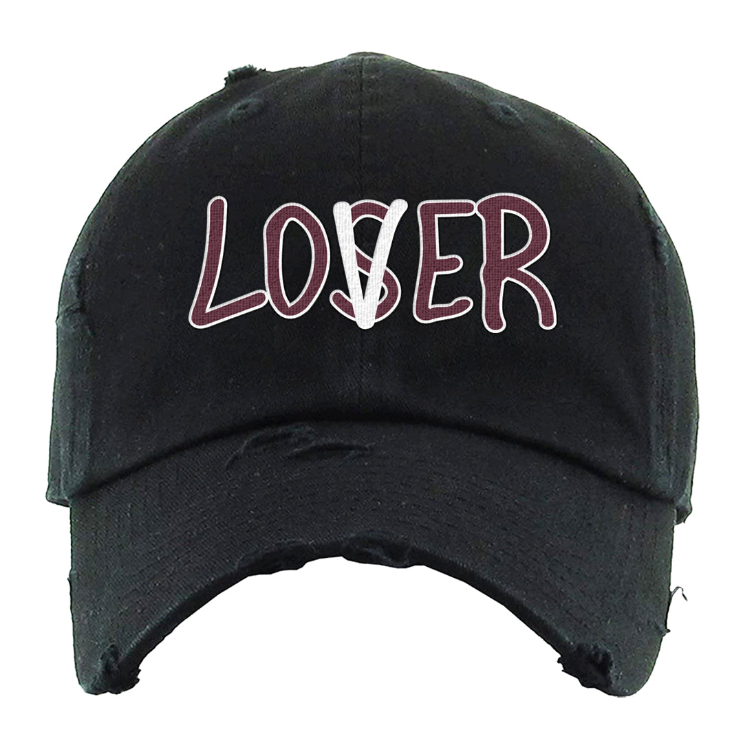 Summit White Rosewood More Uptempos Distressed Dad Hat | Lover, Black