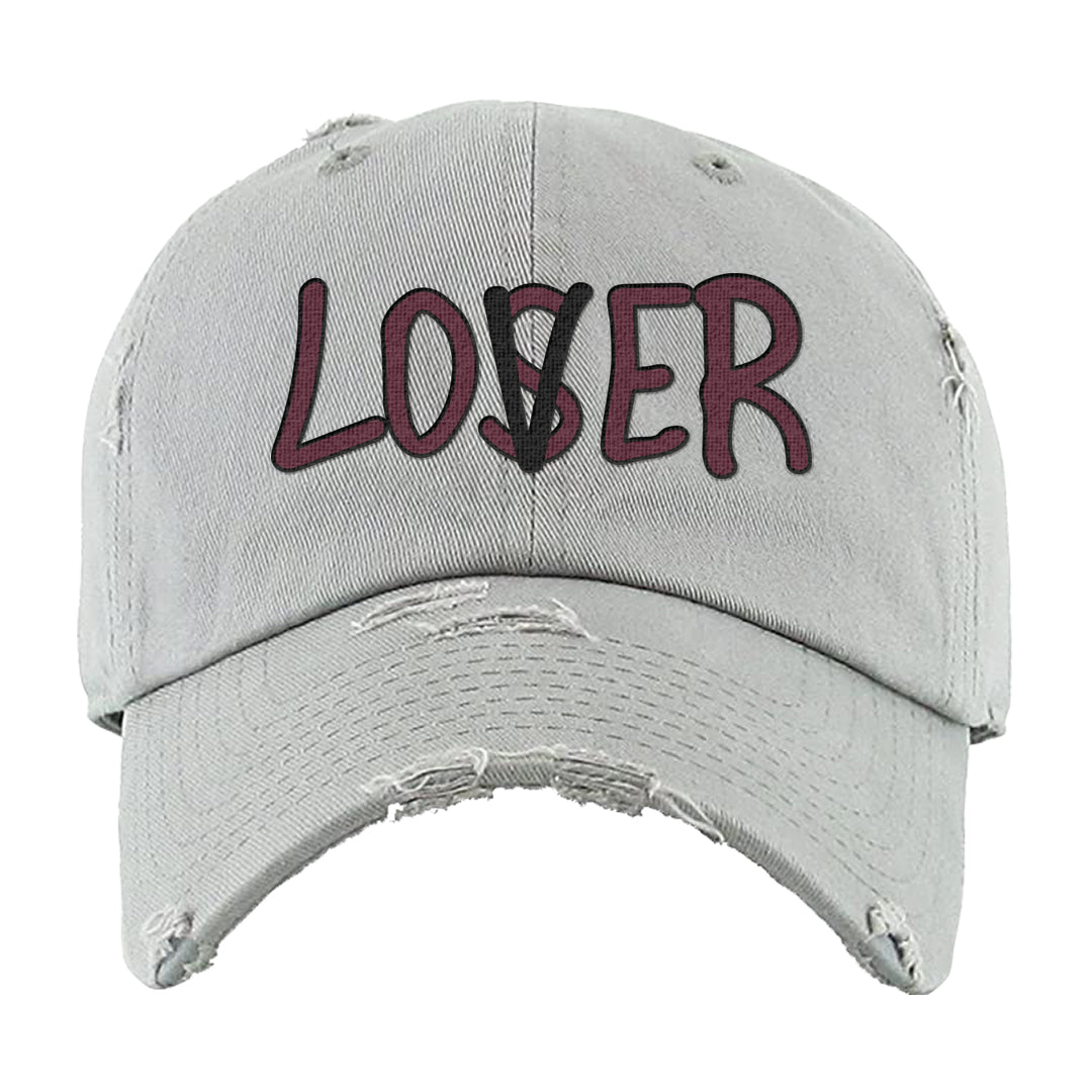 Summit White Rosewood More Uptempos Distressed Dad Hat | Lover, Light Gray