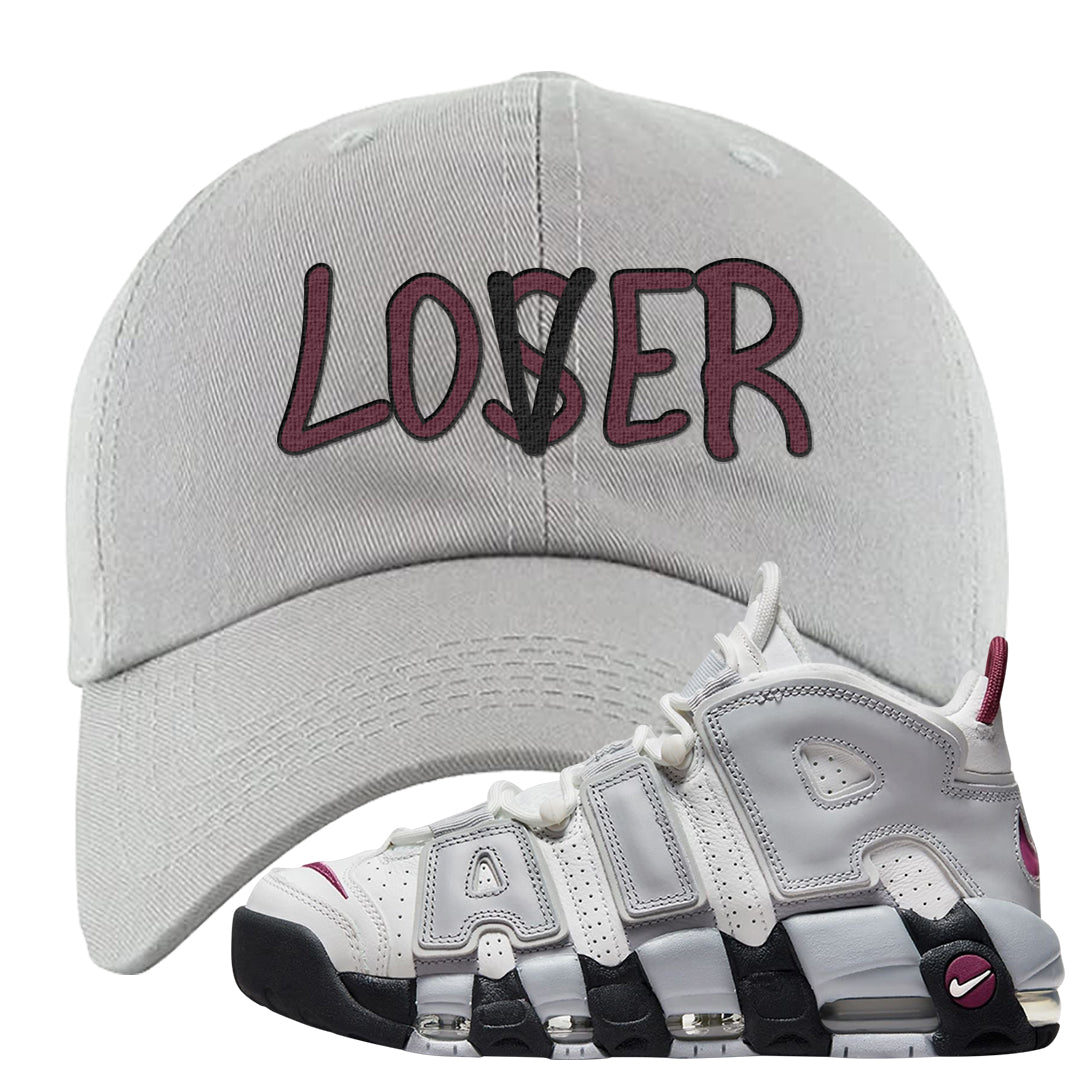 Summit White Rosewood More Uptempos Dad Hat | Lover, Light Gray