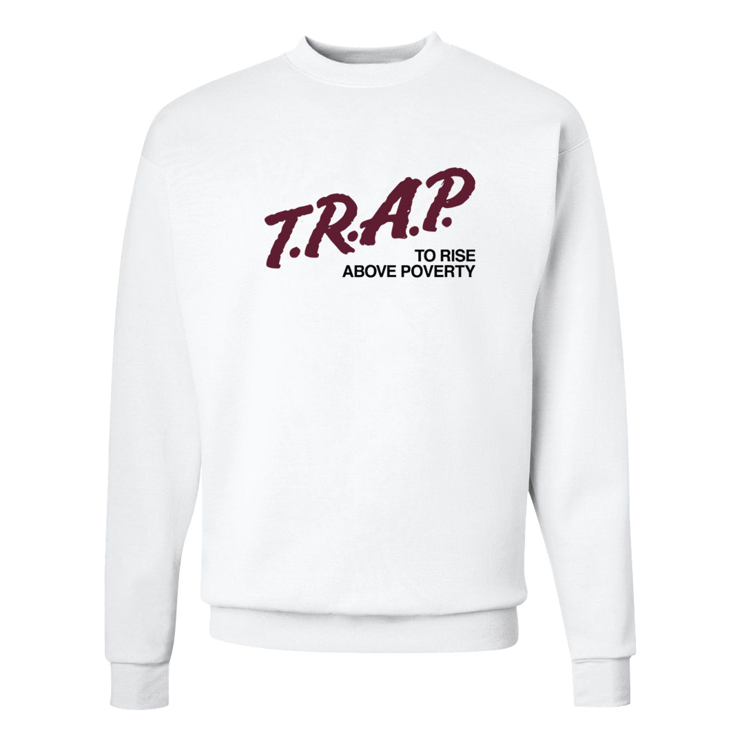 Summit White Rosewood More Uptempos Crewneck Sweatshirt | Trap To Rise Above Poverty, White