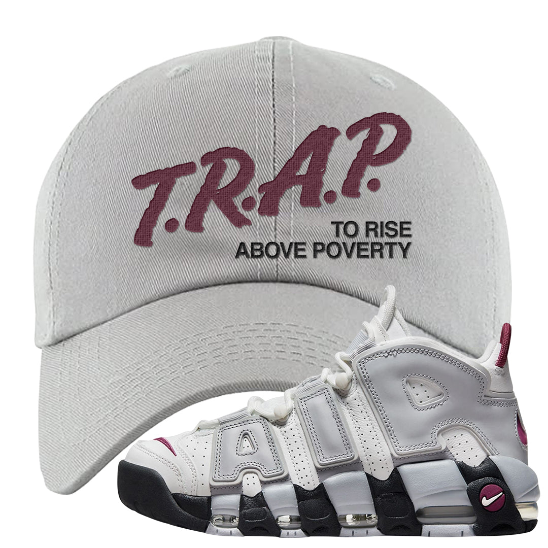 Summit White Rosewood More Uptempos Dad Hat | Trap To Rise Above Poverty, Light Gray