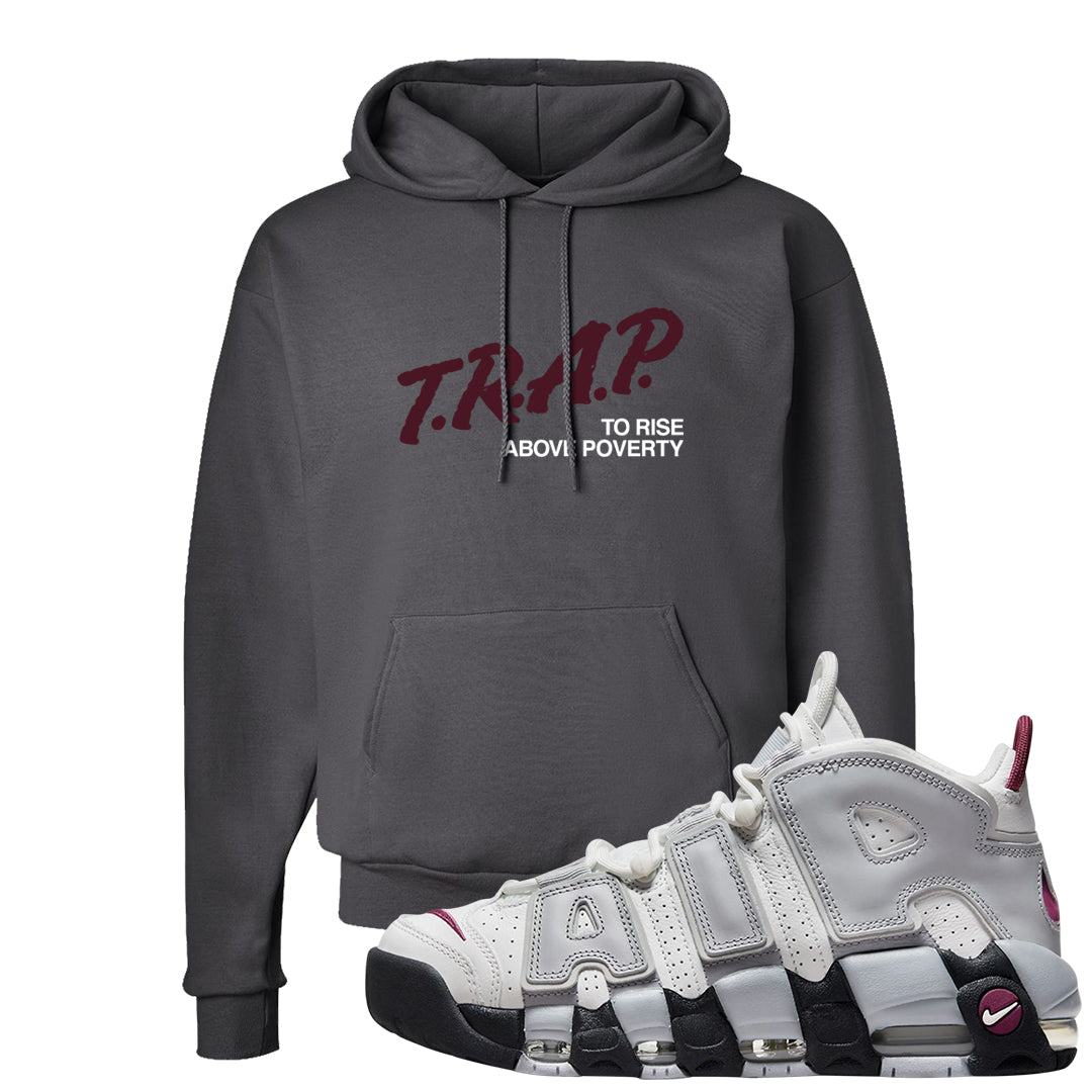 Summit White Rosewood More Uptempos Hoodie | Trap To Rise Above Poverty, Smoke Grey