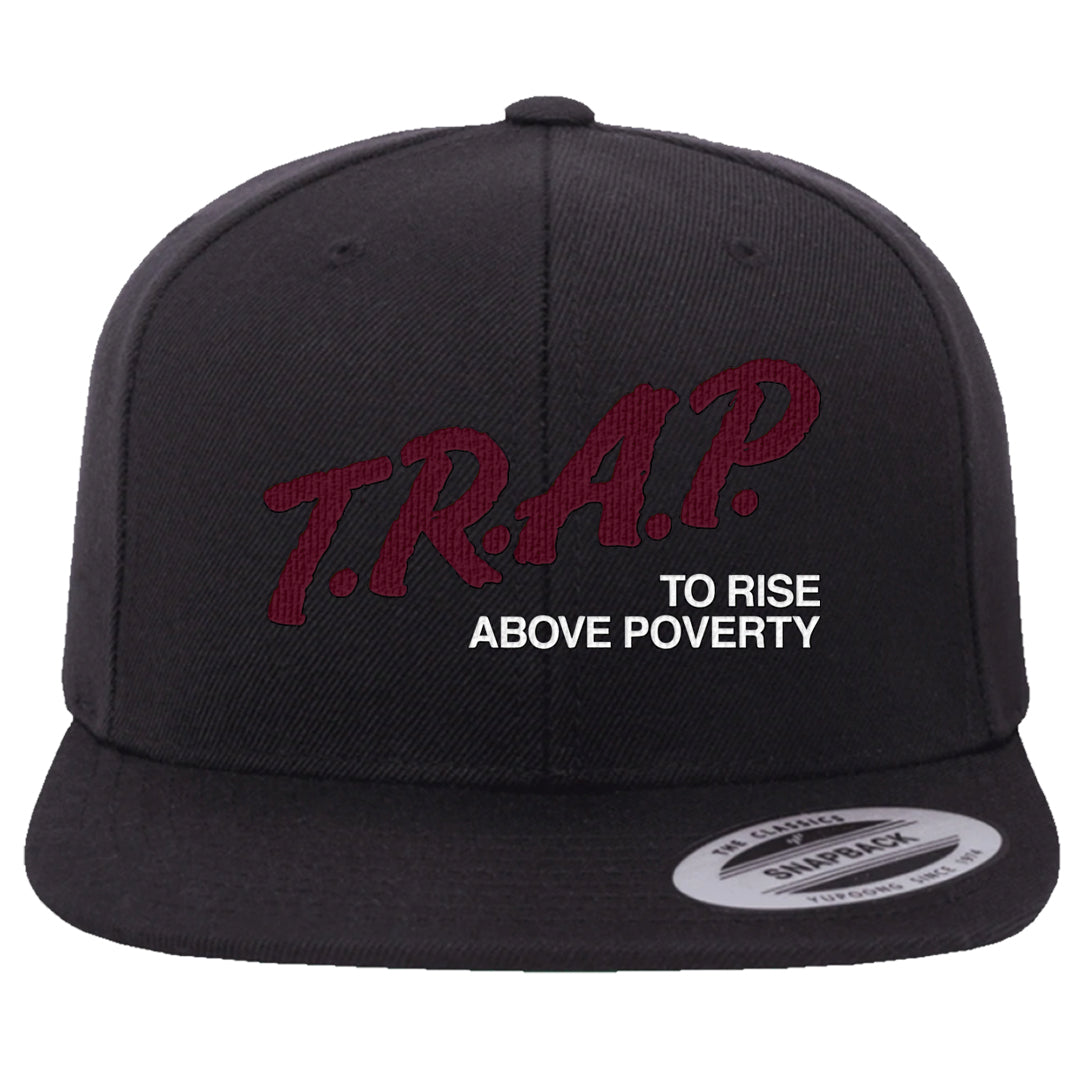 Summit White Rosewood More Uptempos Snapback Hat | Trap To Rise Above Poverty, Black