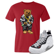 Foamposite Pro White Black University Red Sneaker Red T Shirt | Tees to match Nike Air Foamposite Pro White Black University Red Shoes | Sweater Bear