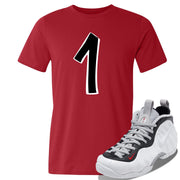 Foamposite Pro White Black University Red Sneaker Red T Shirt | Tees to match Nike Air Foamposite Pro White Black University Red Shoes | Penny One