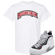 Foamposite Pro White Black University Red Sneaker White T Shirt | Tees to match Nike Air Foamposite Pro White Black University Red Shoes | Russian Cream Arch