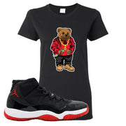 Jordan 11 Bred Sweater Bear Black Sneaker Hook Up Women's T-Shirt