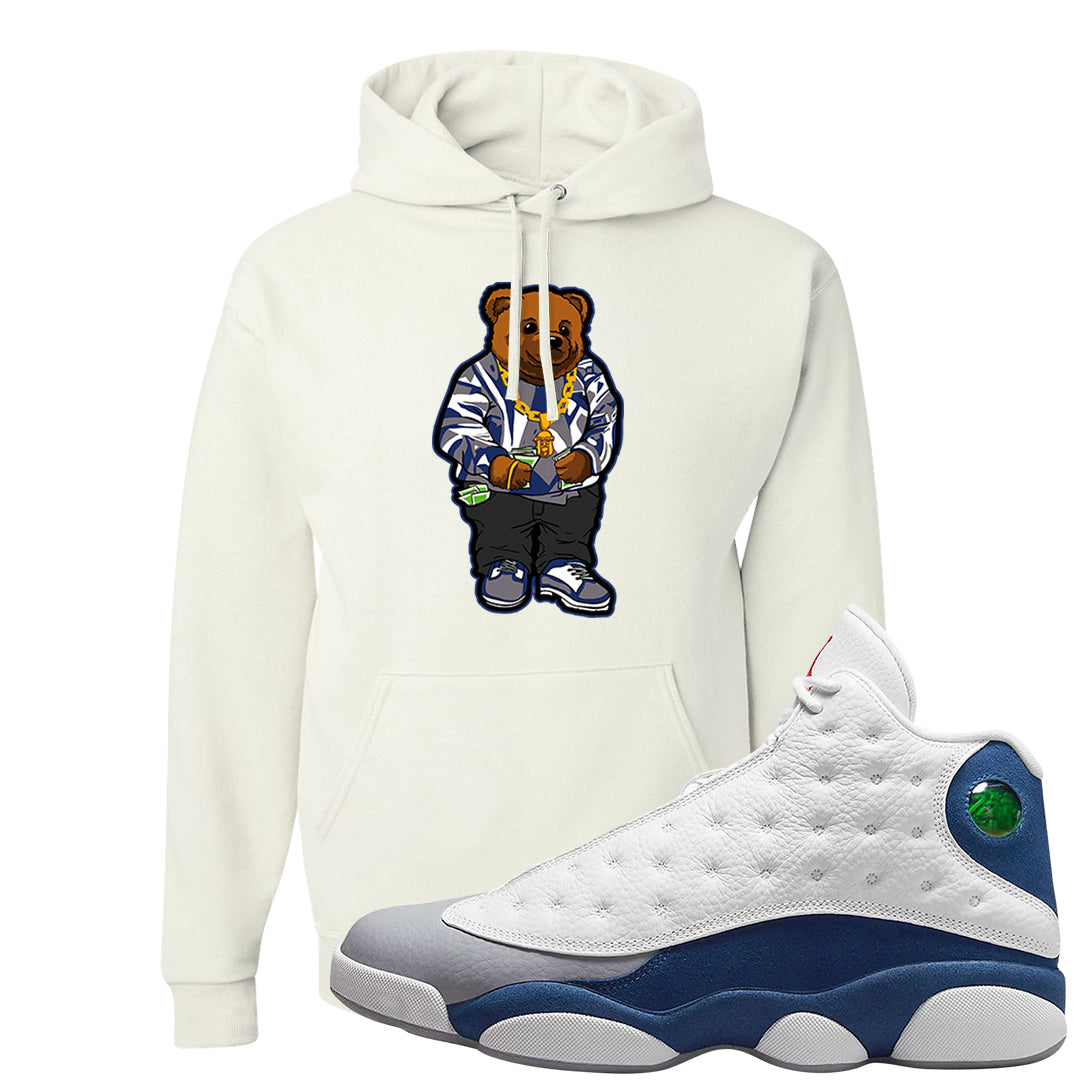 French Blue 13s Hoodie | Sweater Bear, White