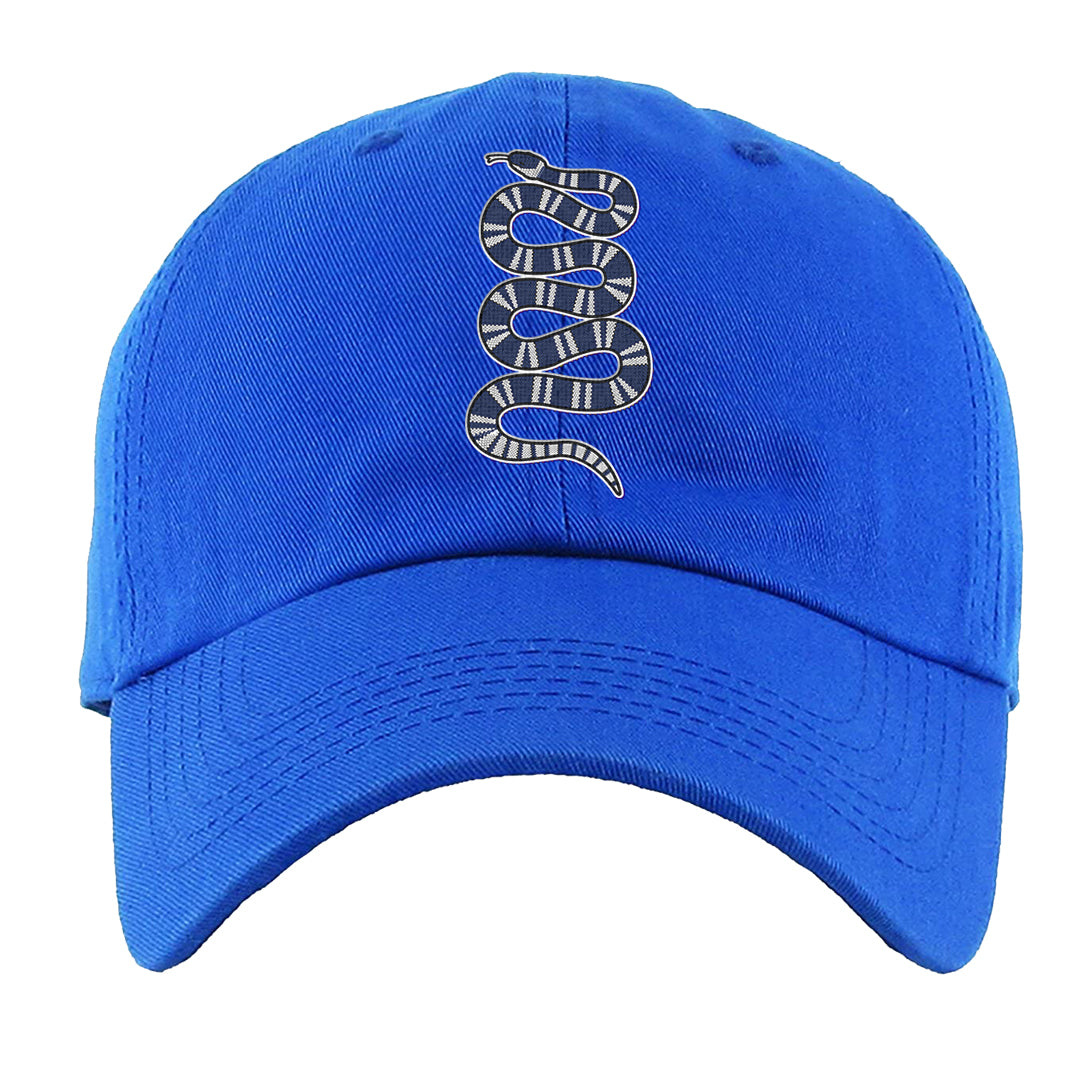 French Blue 13s Dad Hat | Coiled Snake, Royal Blue
