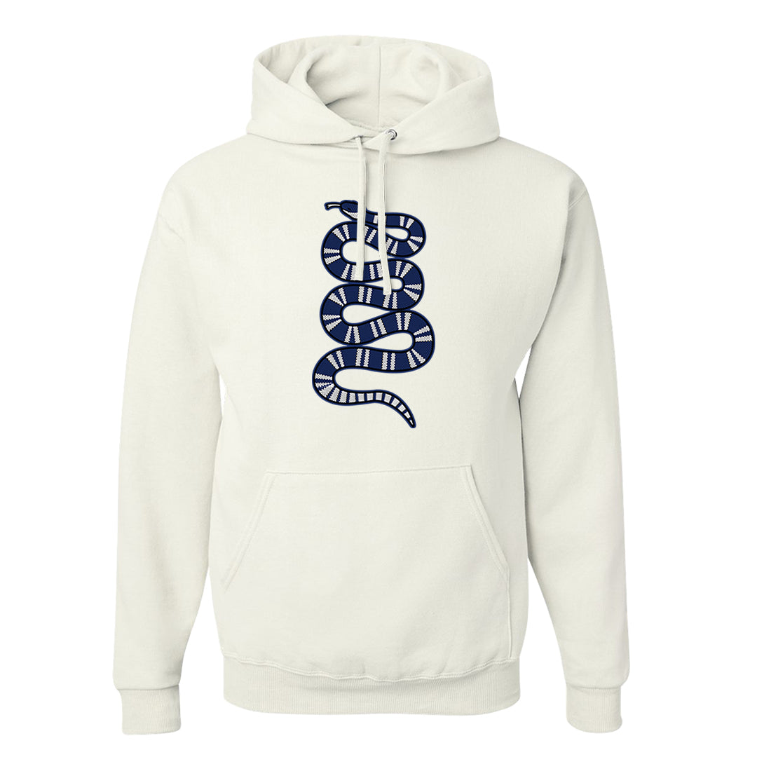French Blue 13s Hoodie | Coiled Snake, White
