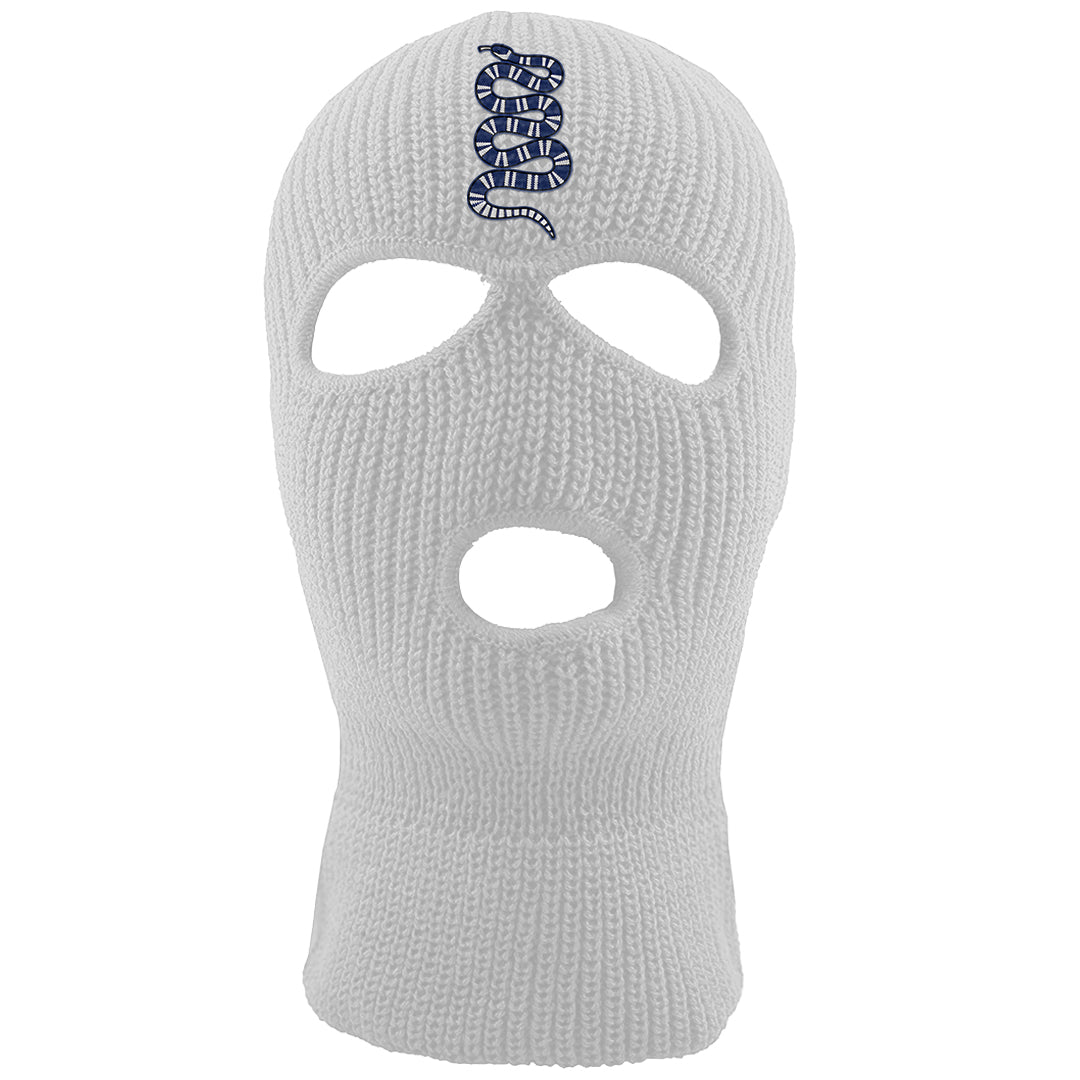 French Blue 13s Ski Mask | Coiled Snake, White