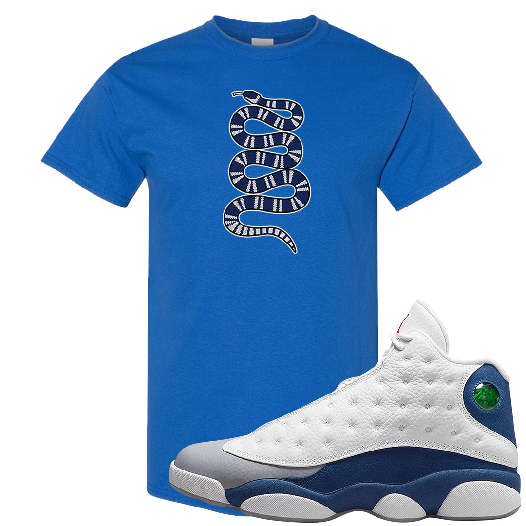 French Blue 13s T Shirt | Coiled Snake, Royal