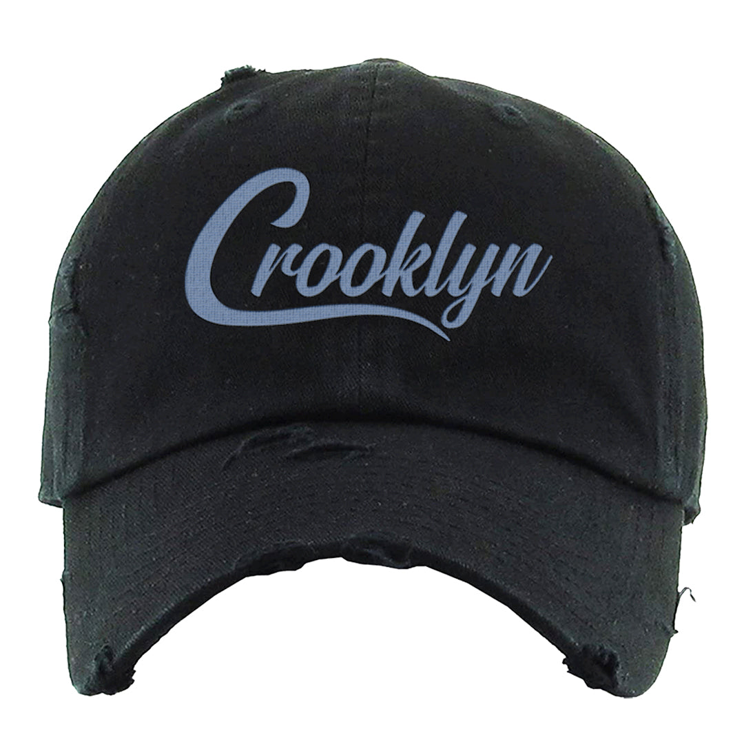 French Blue 13s Distressed Dad Hat | Crooklyn, Black