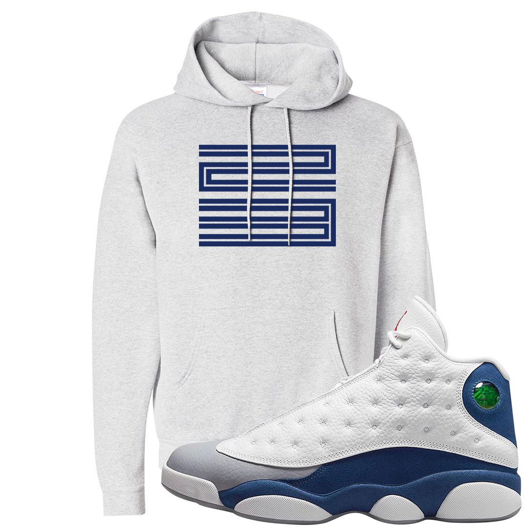 French Blue 13s Hoodie | Double Line 23, Ash