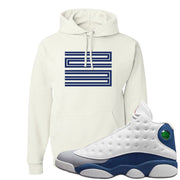French Blue 13s Hoodie | Double Line 23, White