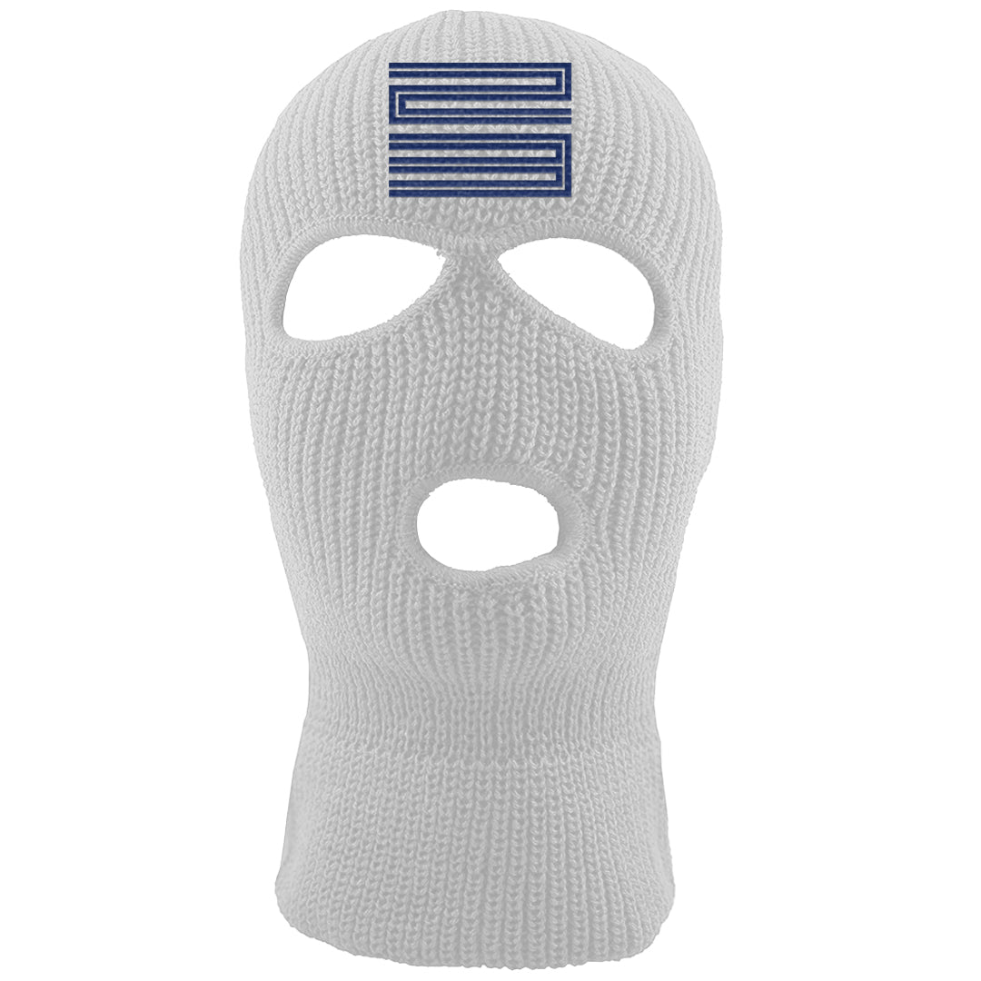 French Blue 13s Ski Mask | Double Line 23, White