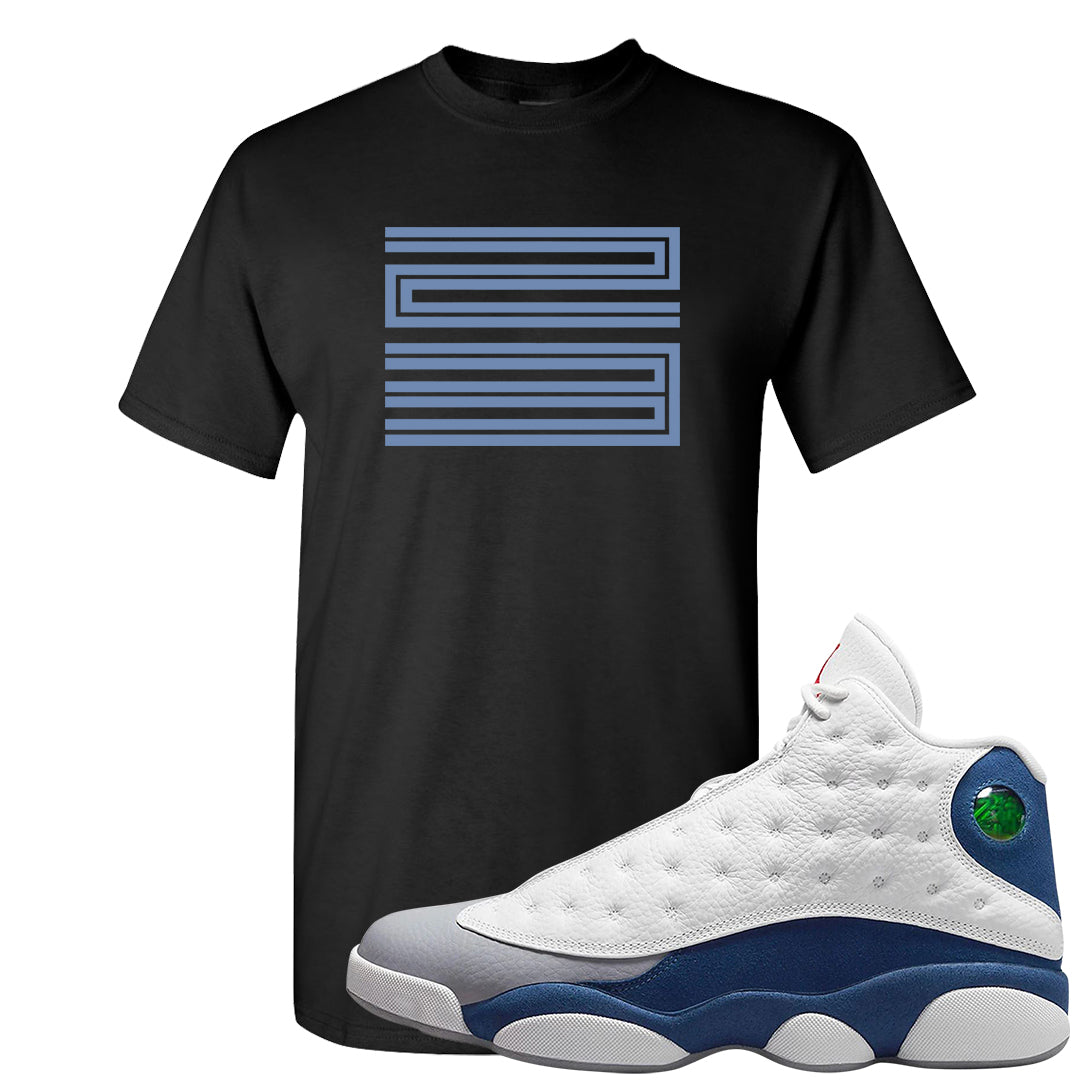 French Blue 13s T Shirt | Double Line 23, Black