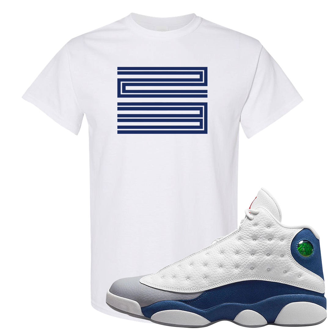 French Blue 13s T Shirt | Double Line 23, White