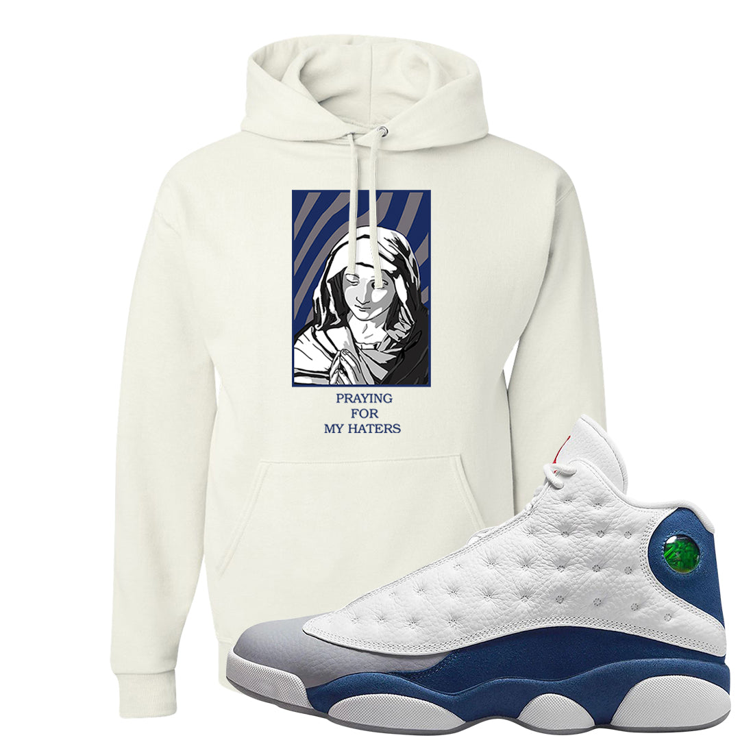 French Blue 13s Hoodie | God Told Me, White