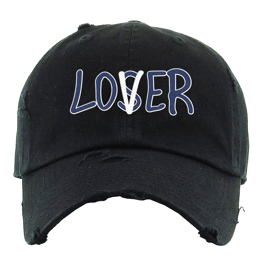 French Blue 13s Distressed Dad Hat | Lover, Black