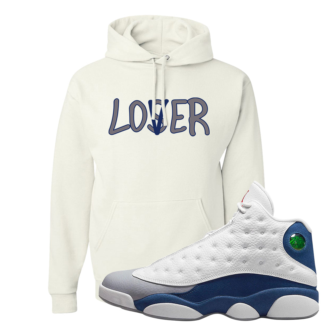 French Blue 13s Hoodie | Lover, White