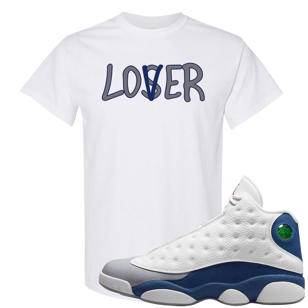 French Blue 13s T Shirt | Lover, White