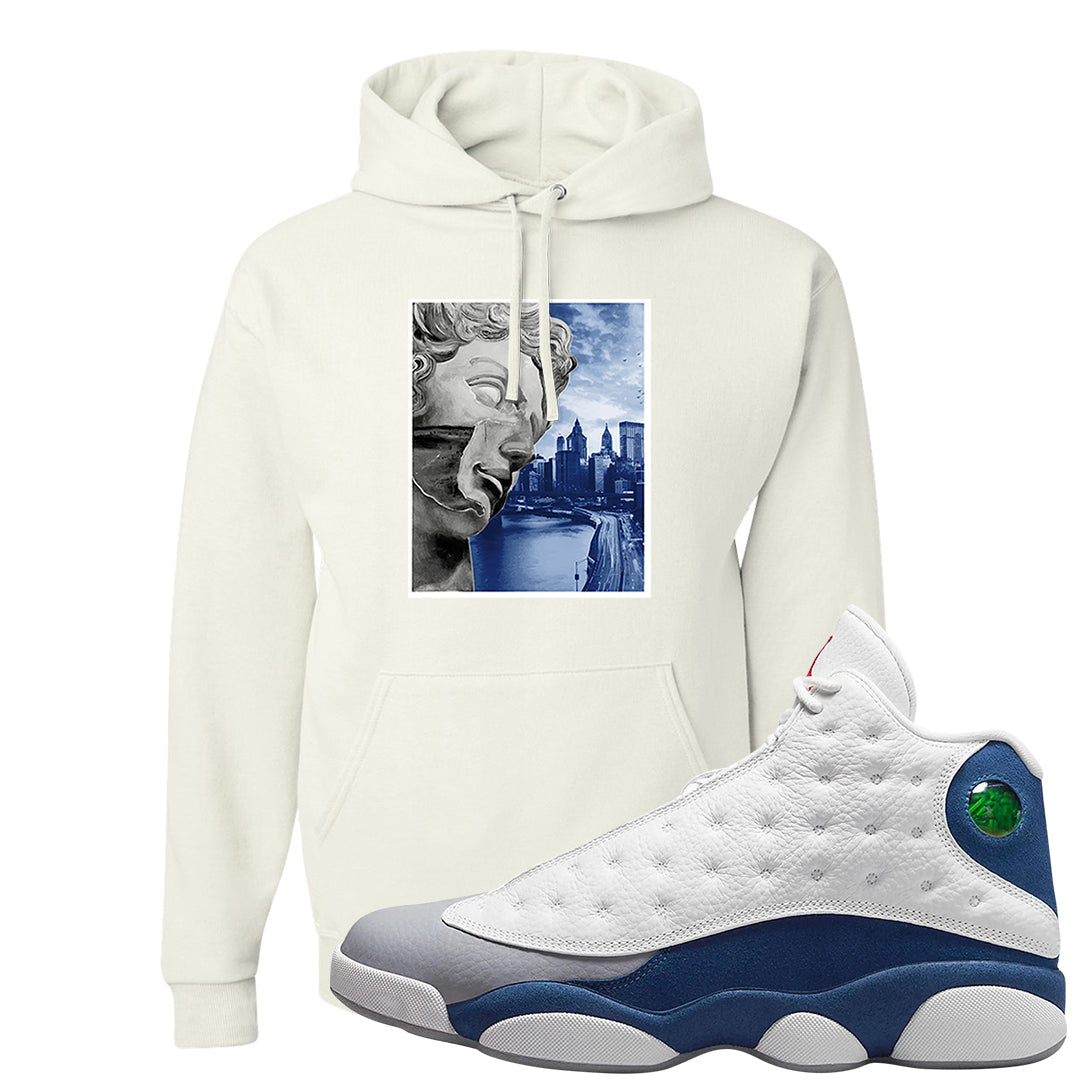 French Blue 13s Hoodie | Miguel, White