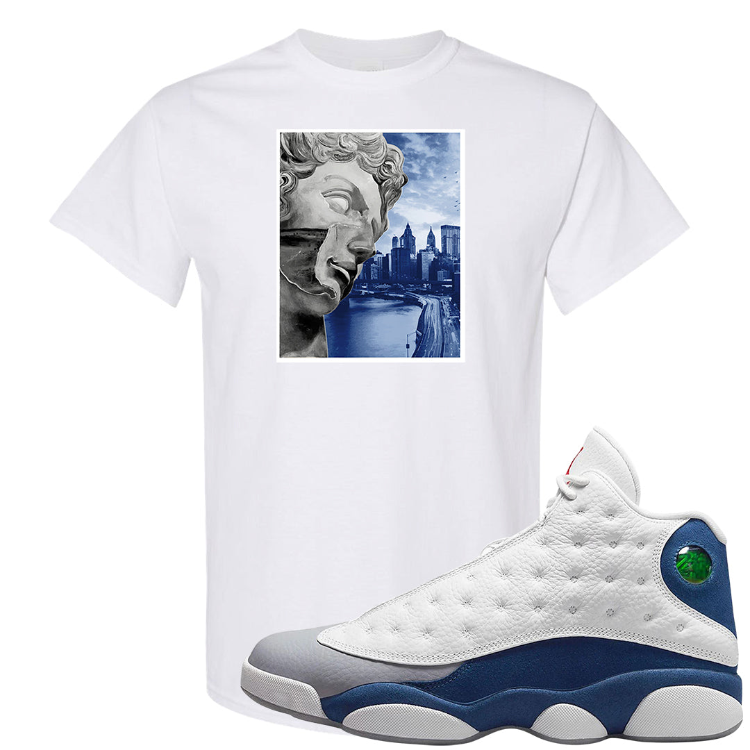 French Blue 13s T Shirt | Miguel, White