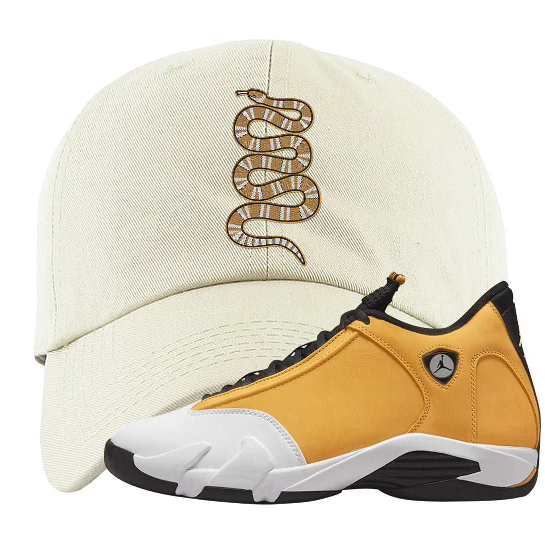 Ginger 14s Dad Hat | Coiled Snake, White