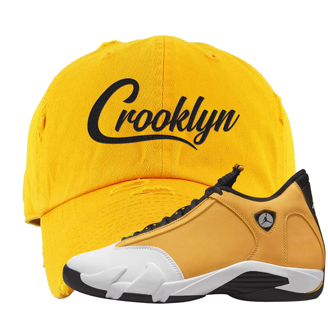 Ginger 14s Distressed Dad Hat | Crooklyn, Gold