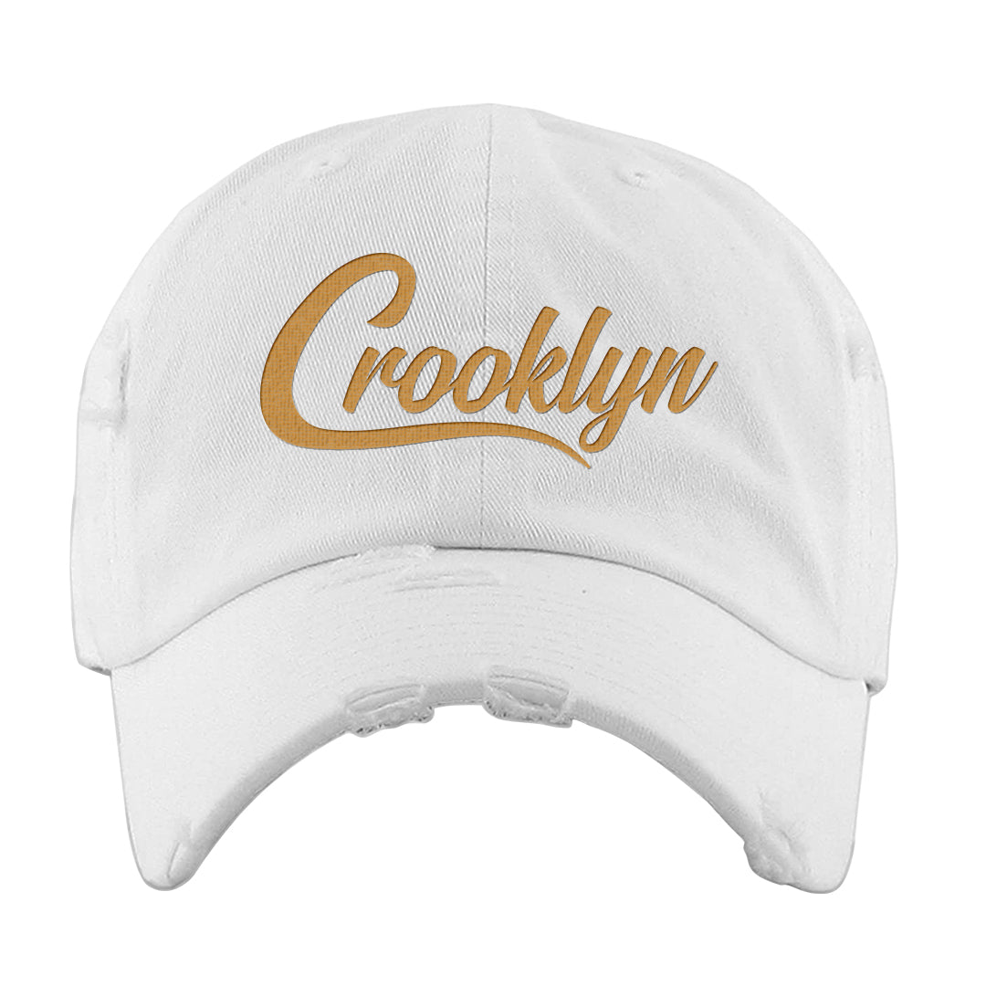 Ginger 14s Distressed Dad Hat | Crooklyn, White