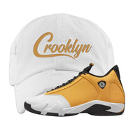 Ginger 14s Distressed Dad Hat | Crooklyn, White