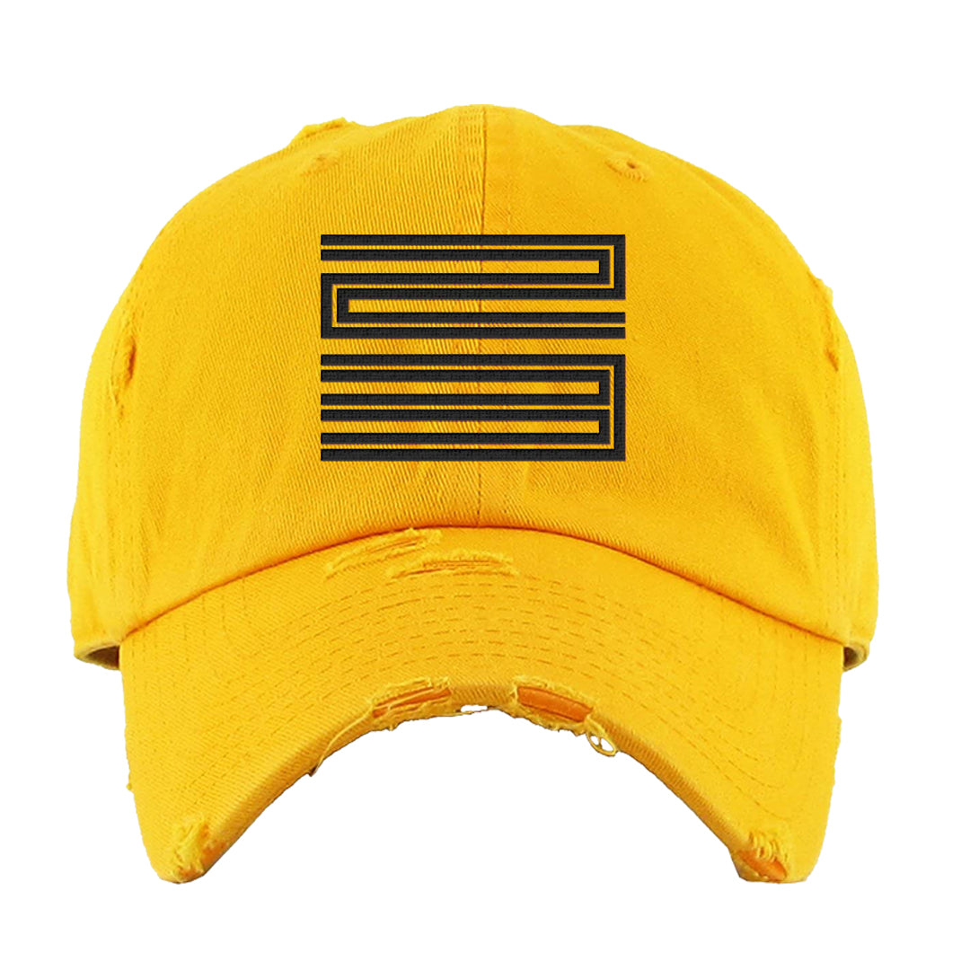 Ginger 14s Distressed Dad Hat | Double Line 23, Gold